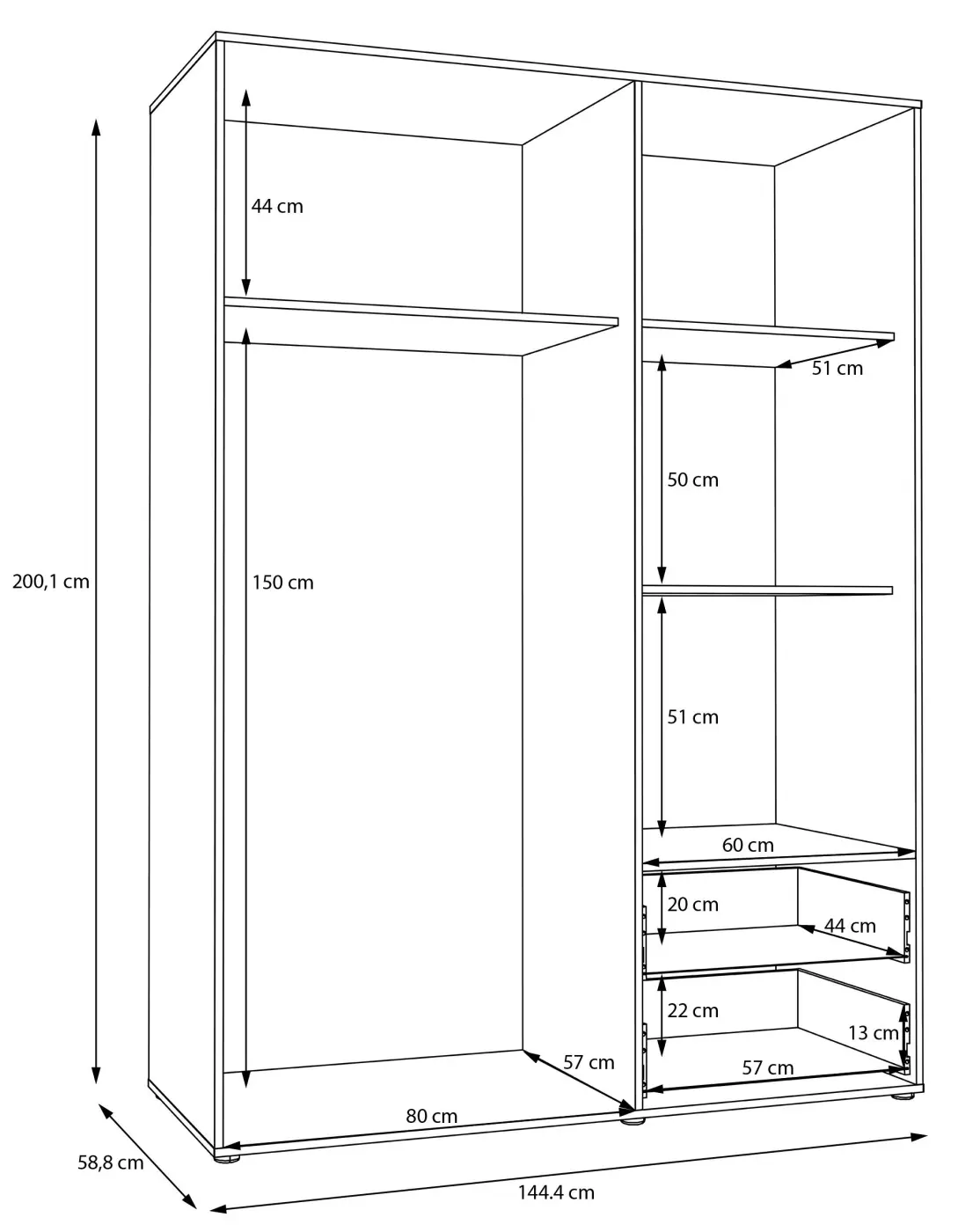 Drehtürenschrank Mokkaris Betonoptik Drehtürenschrank Mokkaris Betonoptik