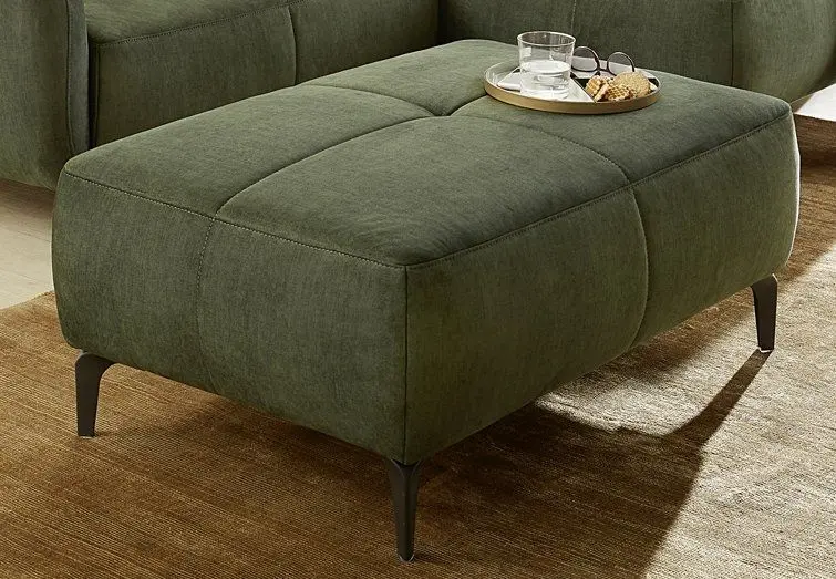 Hocker Salo Veloursstoff grün