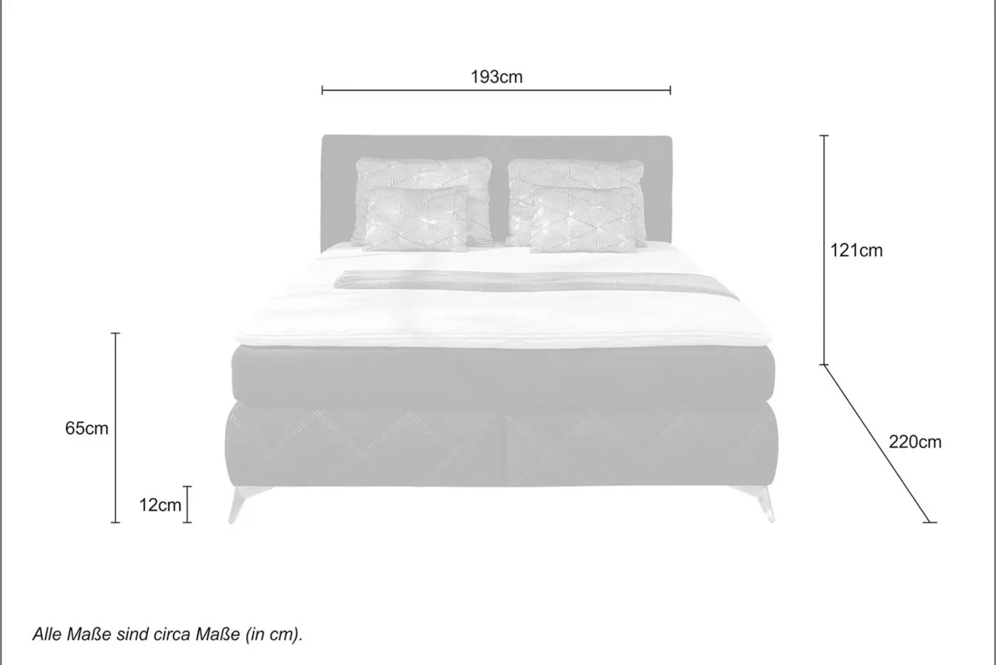 Boxspringbett Lin Mix 180 x 200 cm schwarz