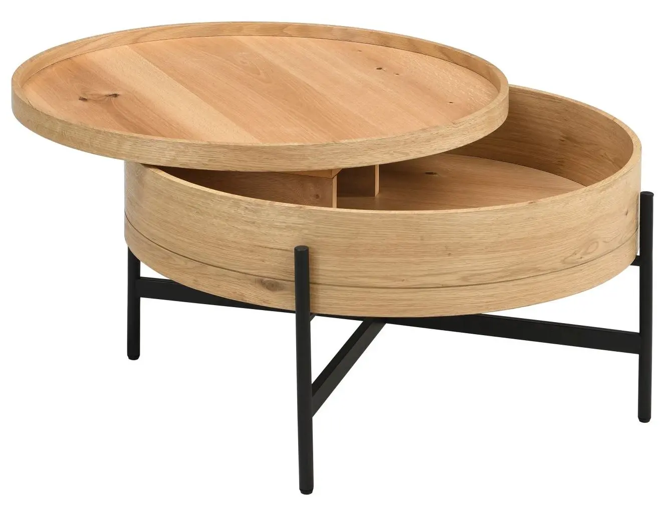 Couchtisch Malabo Eiche drehbare Platte