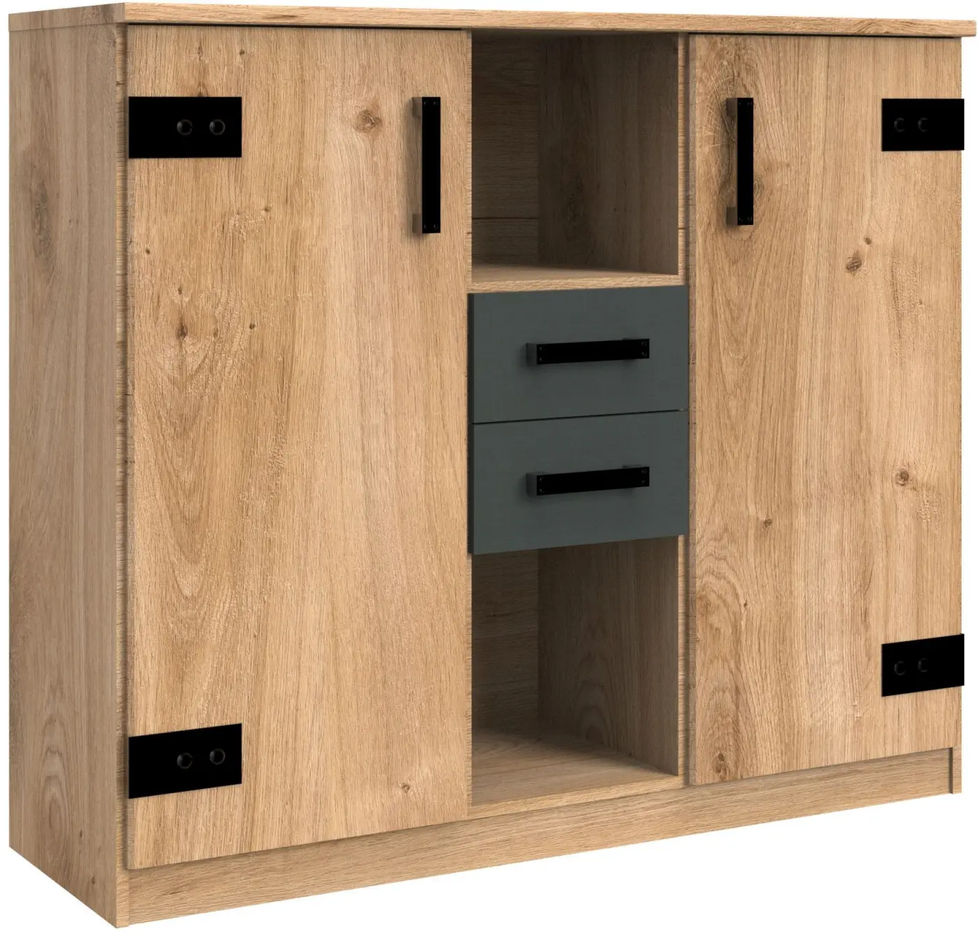 Highboard Liverpool Plankeneiche/graphit