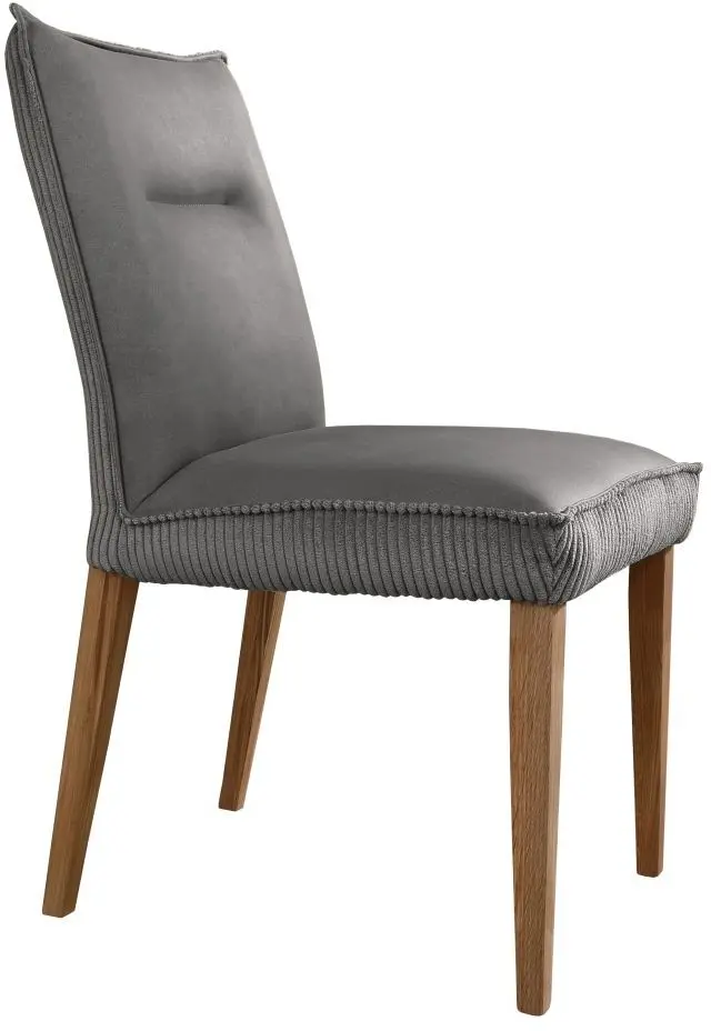 Polsterstuhl ST-512 Microfaser/Cord grau Massivholzgestell