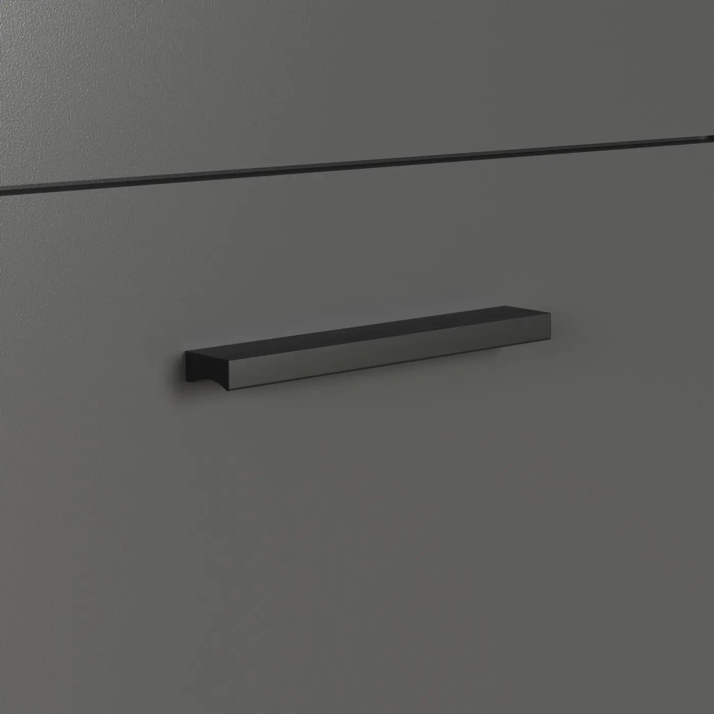 Vitrine Esteban anthrazit/Evoke Eiche Vitrine halbhoch Esteban in Anthrazit Melamin mit Abs in Evoke Eiche