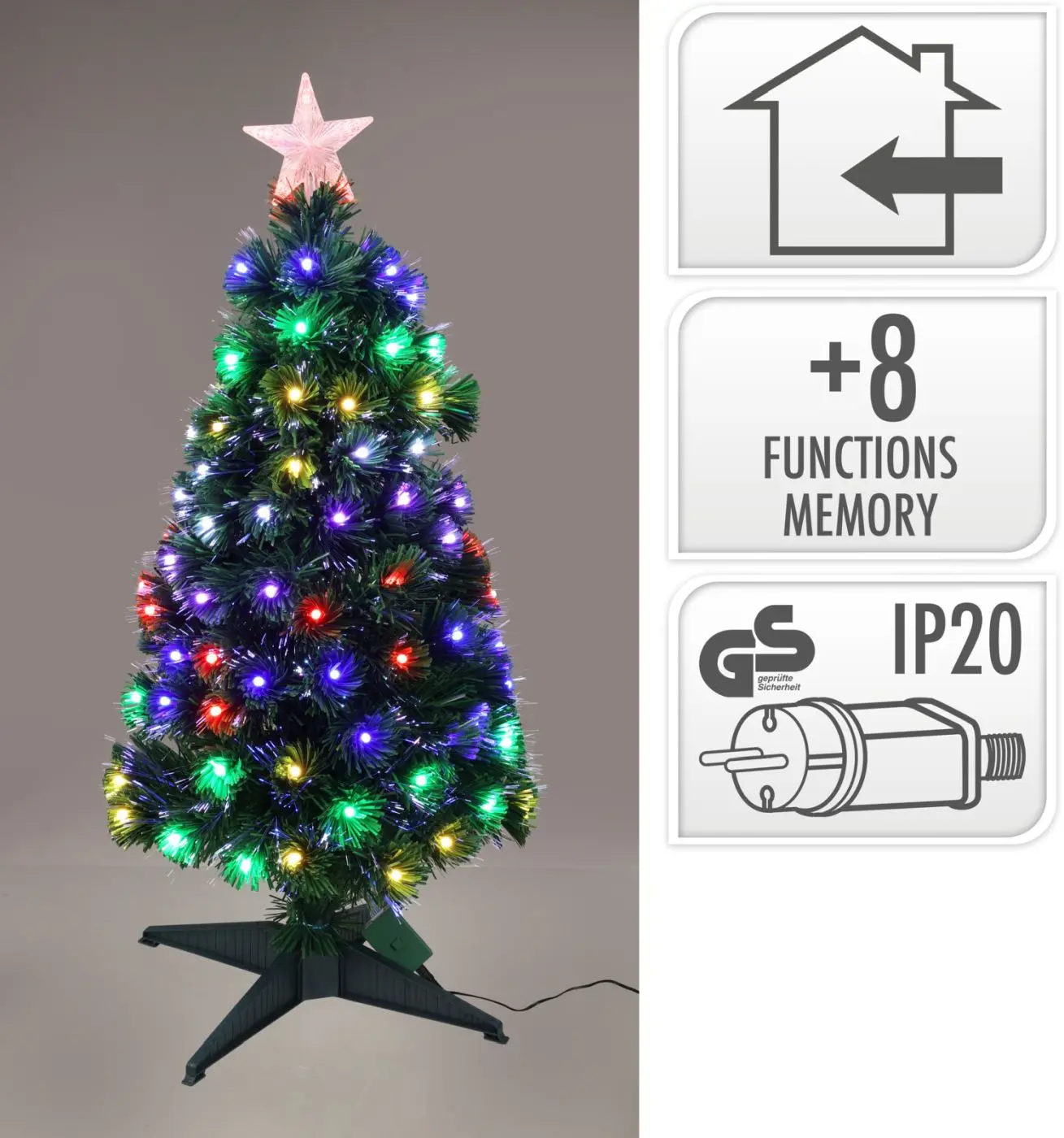 LED Baum mit bunten Lichtern 90 cm