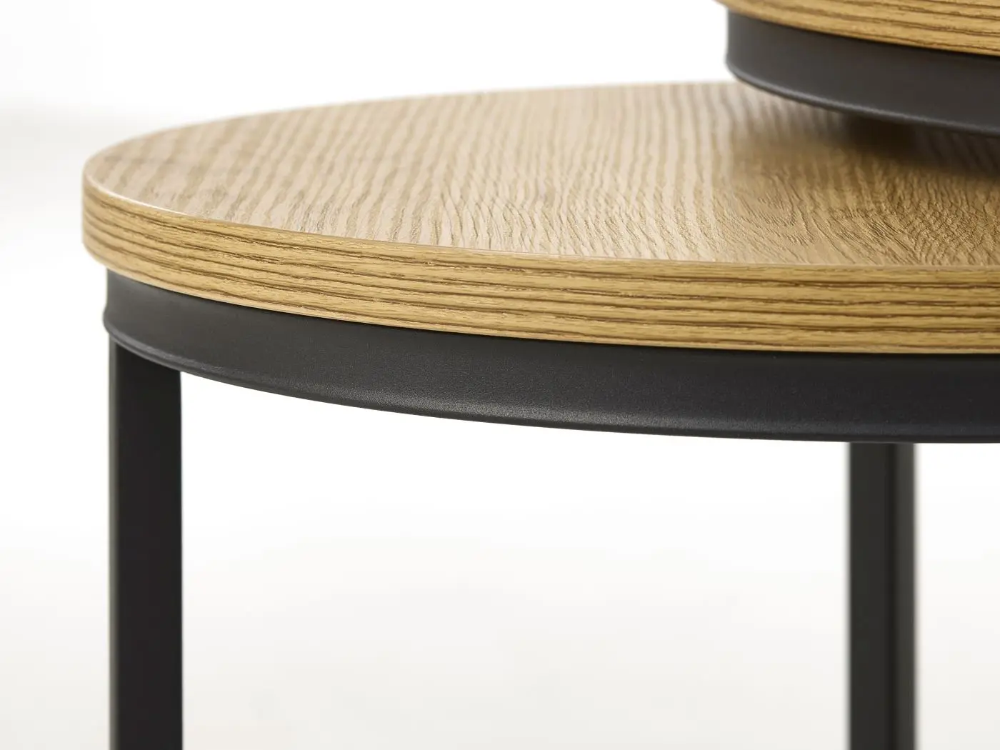 Couchtisch-Set Cesura rund Eiche/schwarz