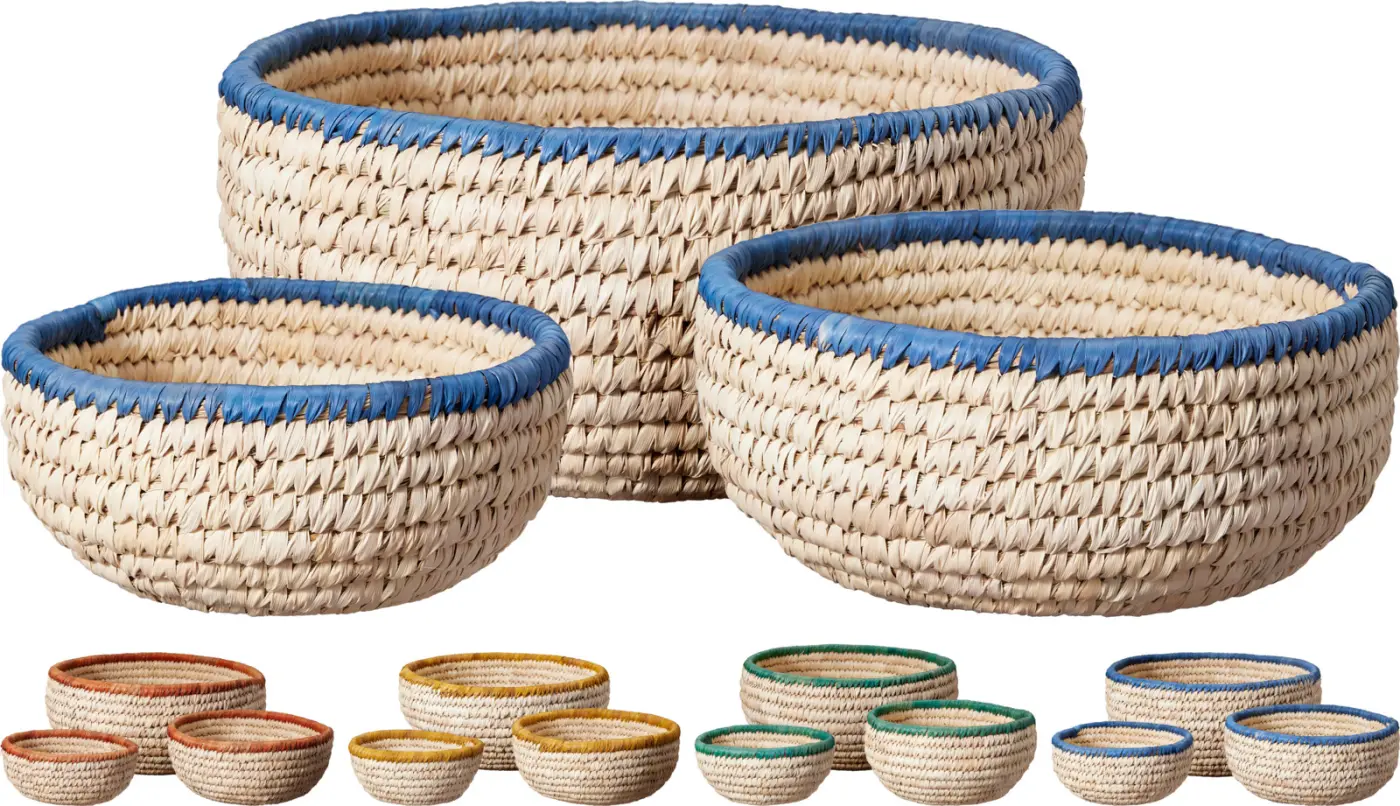 Korbset mit farbigem Rand