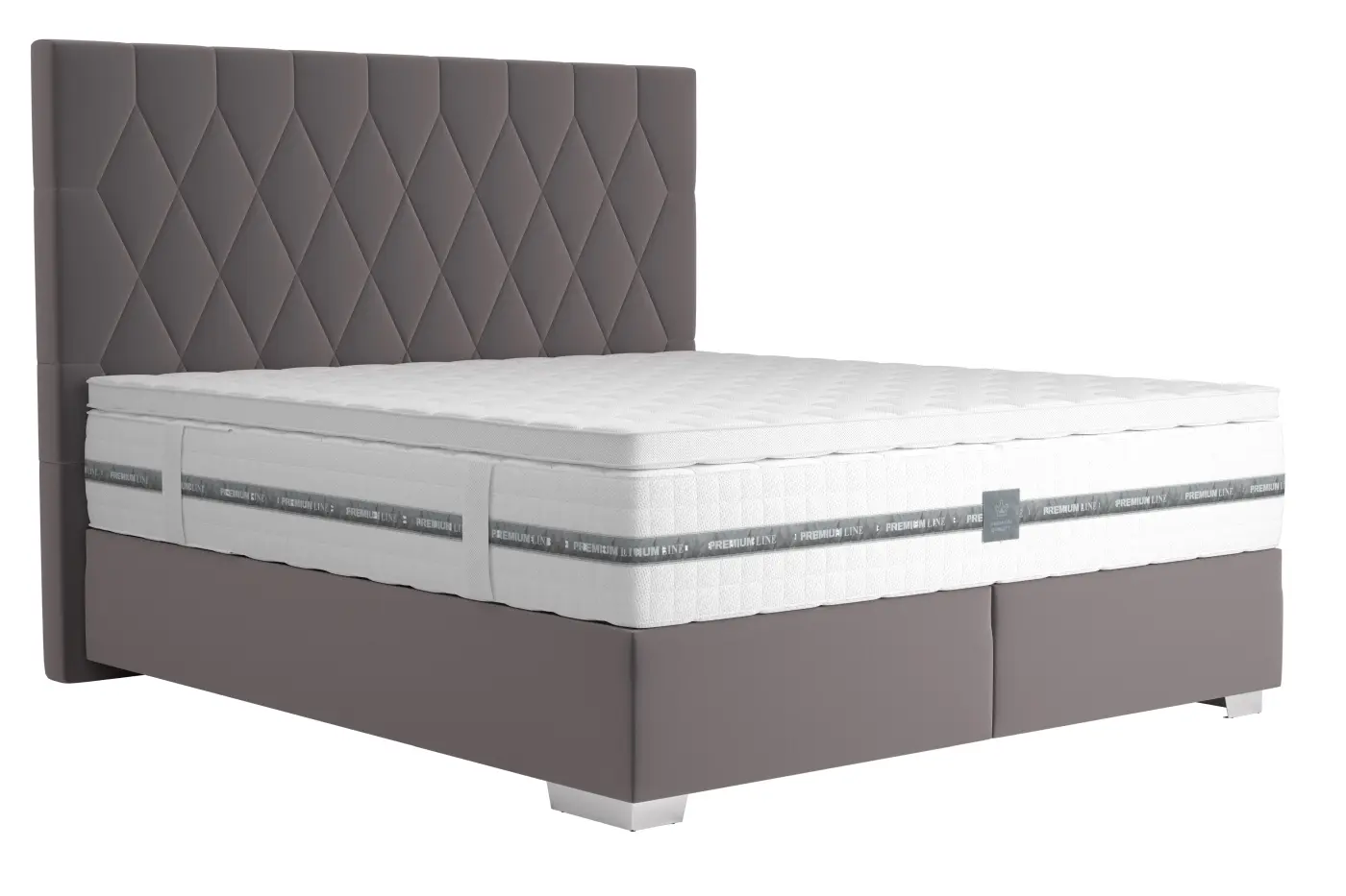 Boxspringbett Paula 180 x 200 cm grau