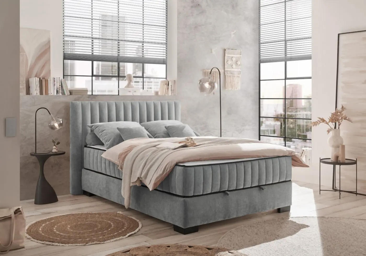 Boxbett Nagol C in 120 x 200 cm in anthrazit 