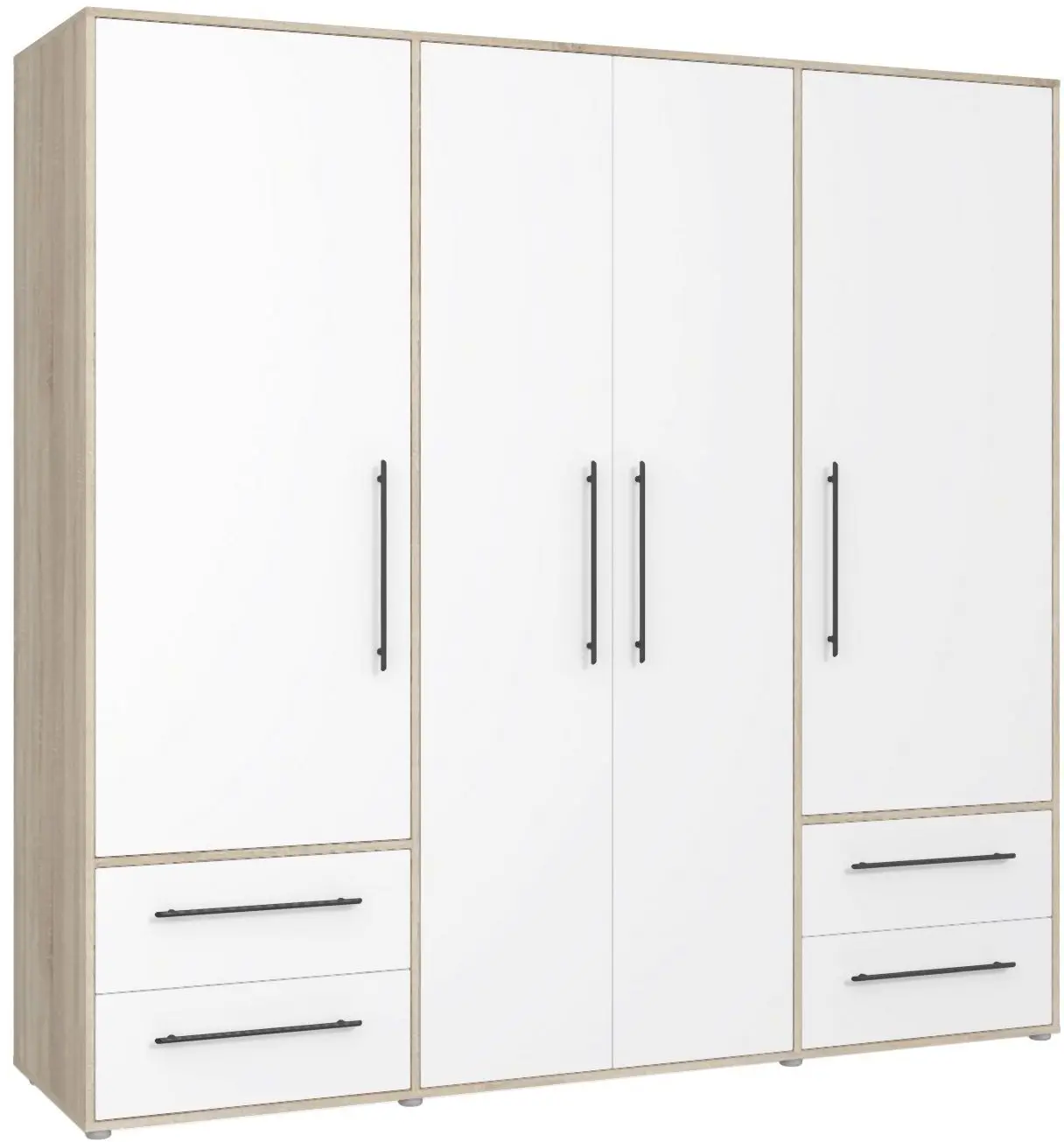 Drehtürenschrank Mokkaris 4-türig Sonoma Eiche / weiß