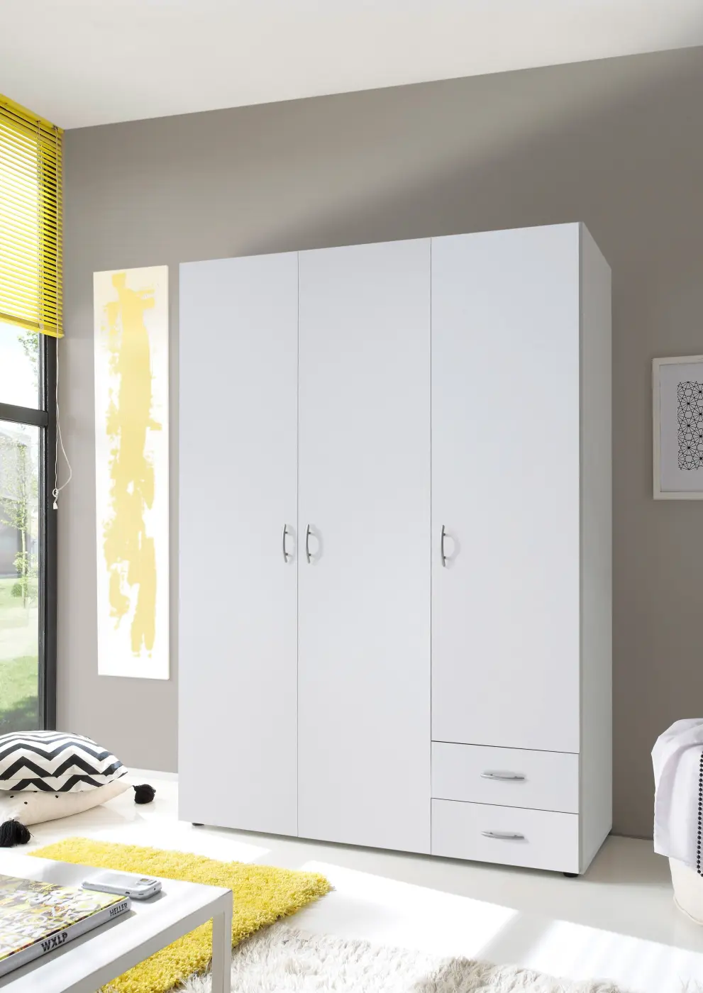 Drehtürenschrank Base 3-türig weiß