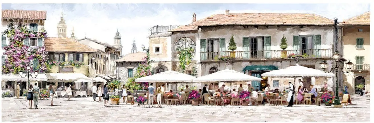 Leinwandbild Restaurant 45 x 140 cm