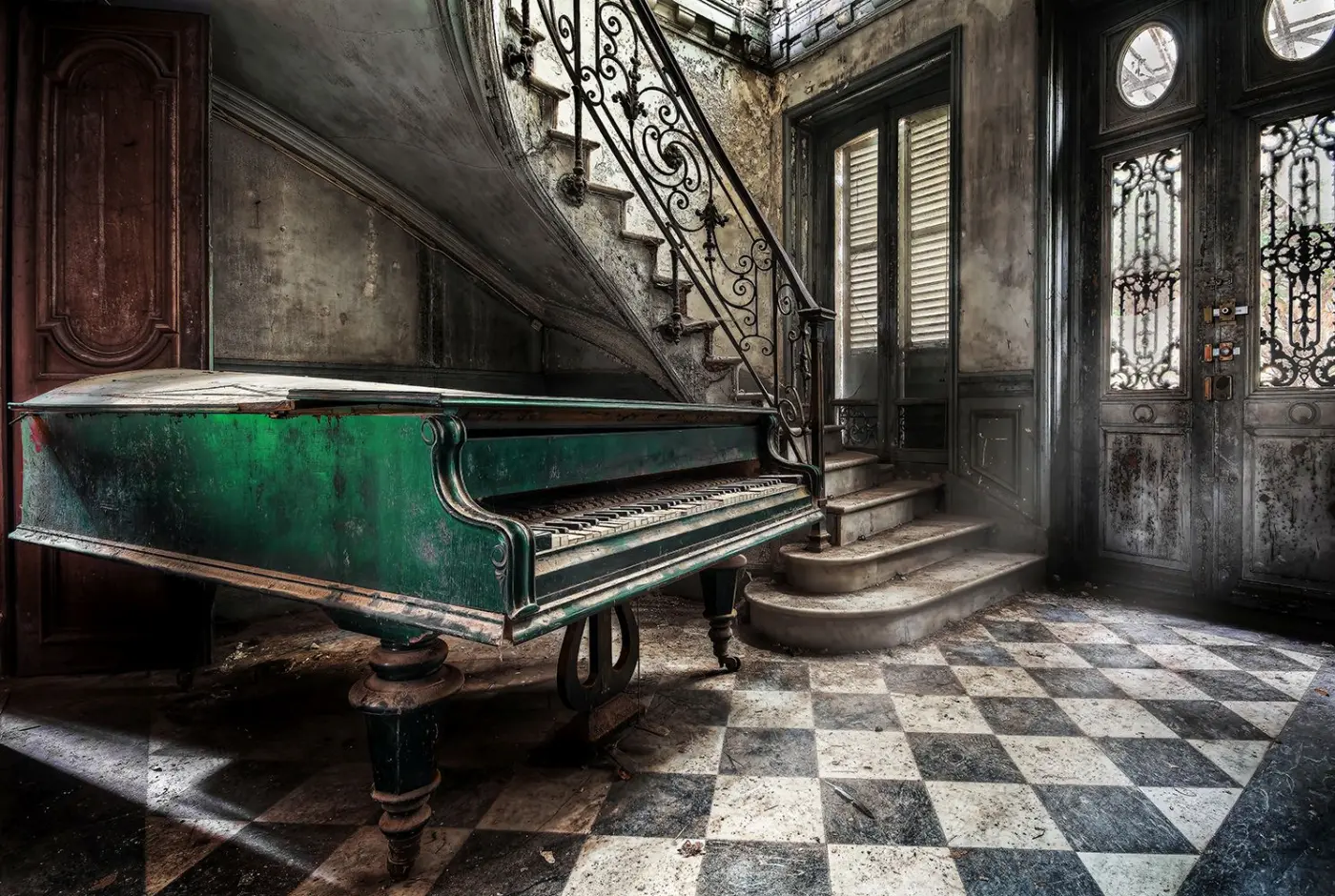 Glasbild Piano