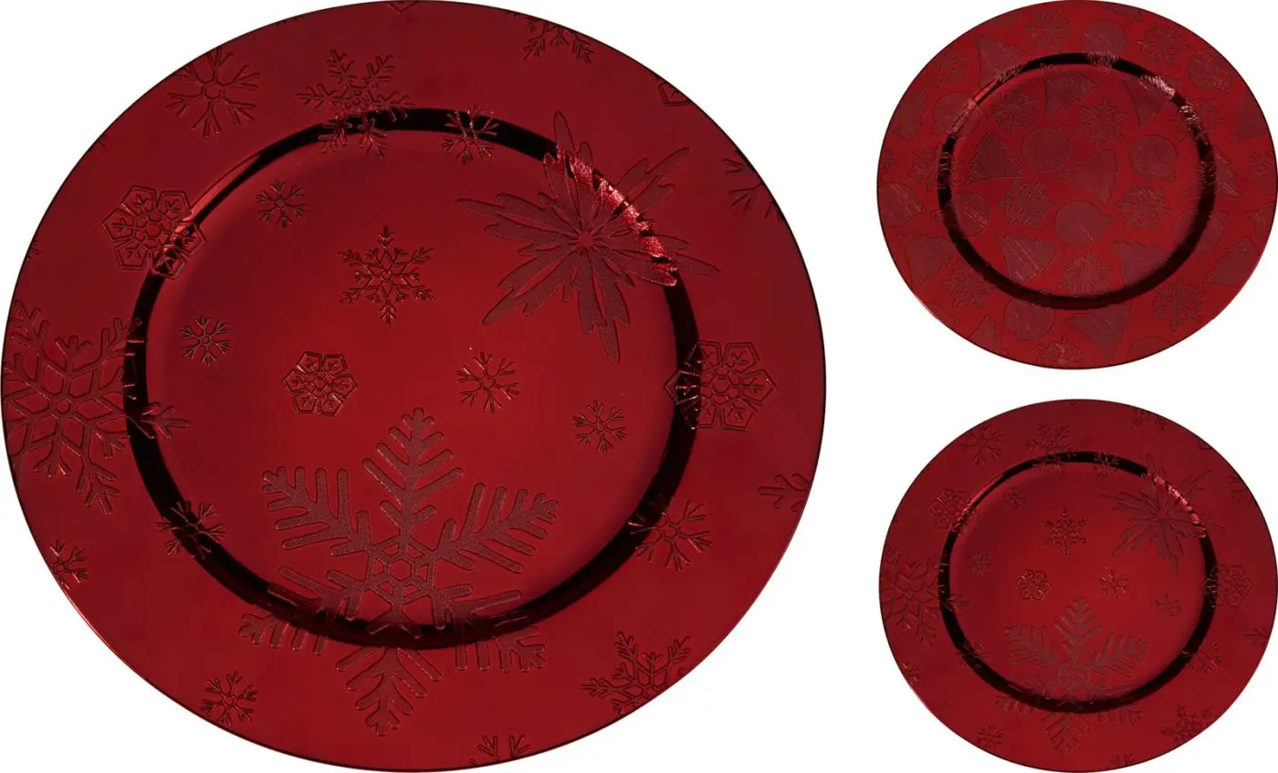 Dekoteller Weihnachten rot