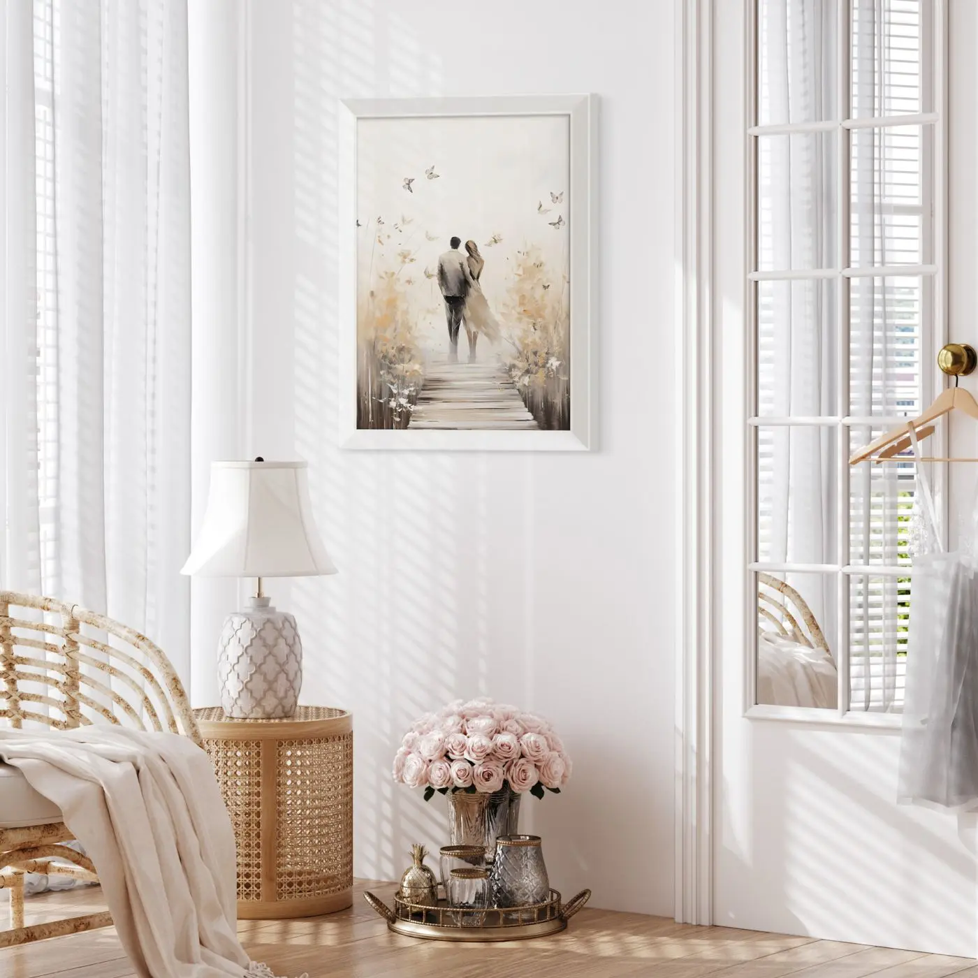 Bild gerahmt Lovers on jetty 50 x 70 cm 