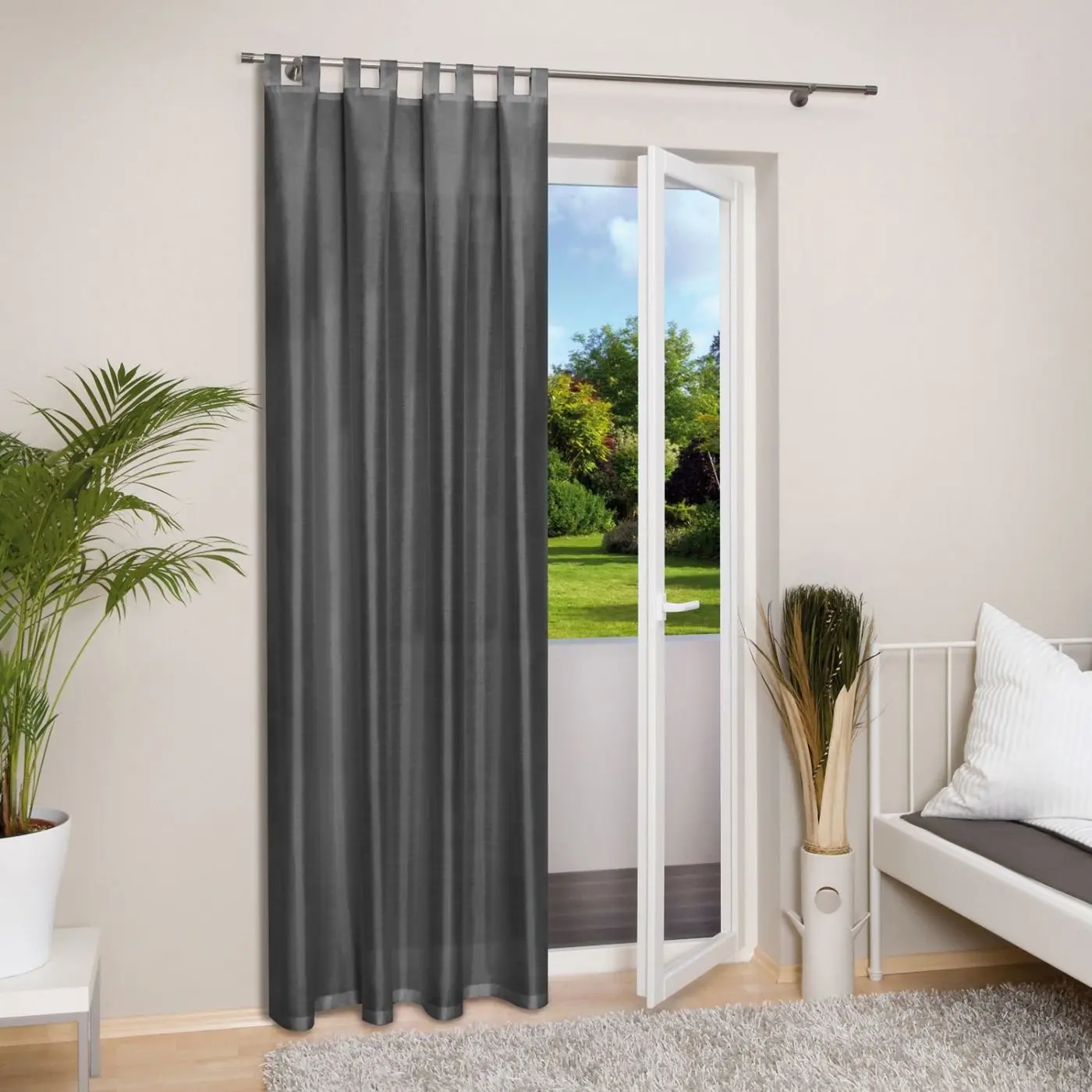 Schlaufenschal taft grau 140 x 235 cm