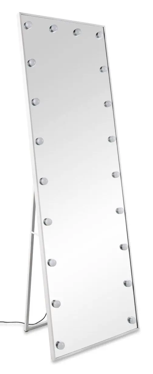 Stand-/Wandspiegel Lorina weiß LED-Beleuchtung