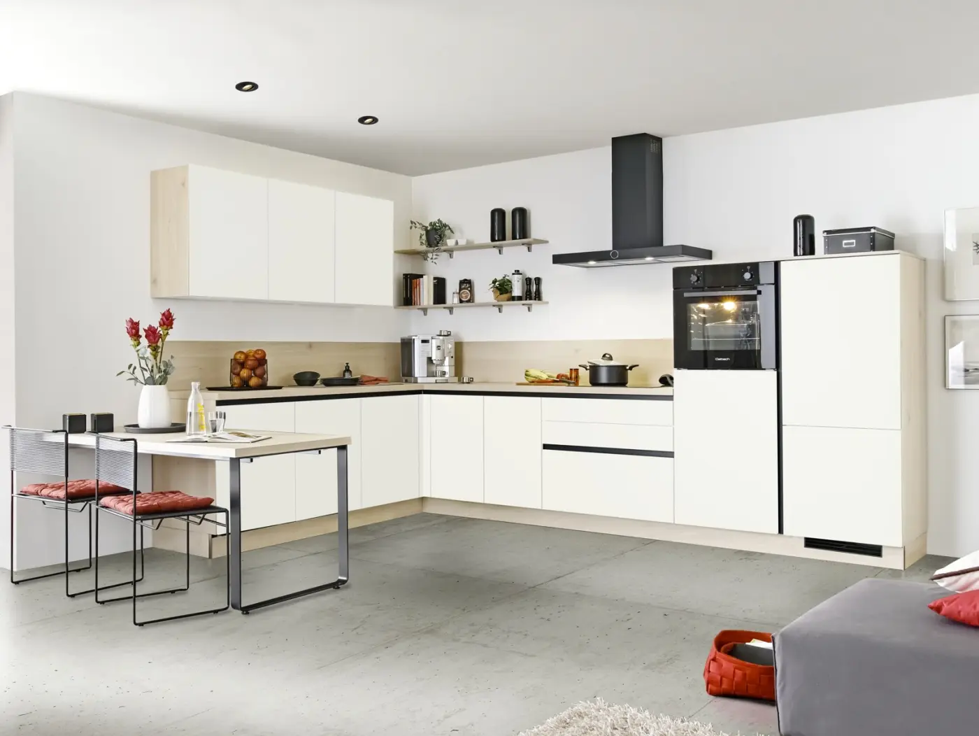 Winkelküche Express Clean weiß supermatt