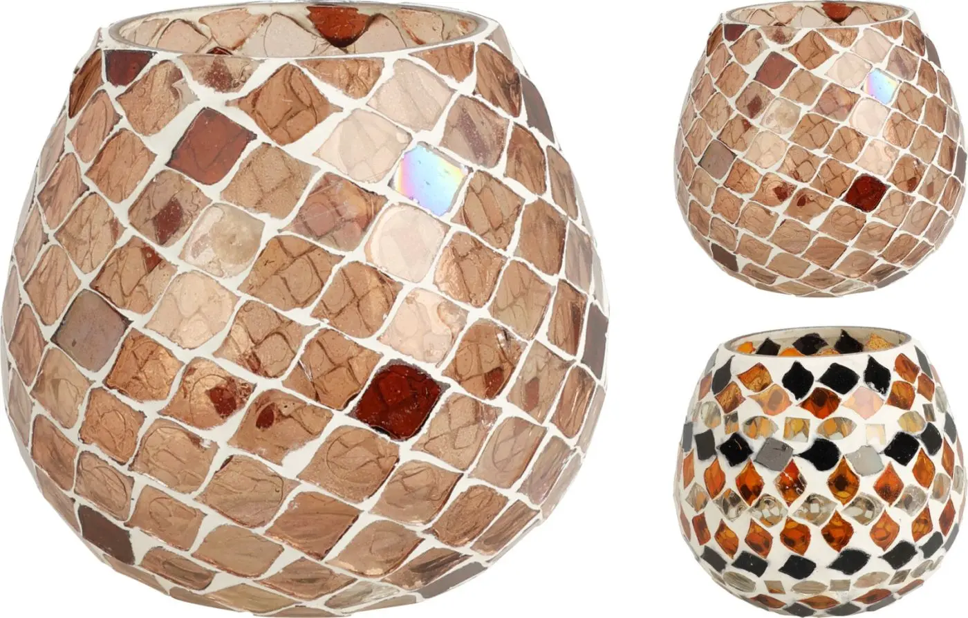 Teelichthalter Mosaik gold