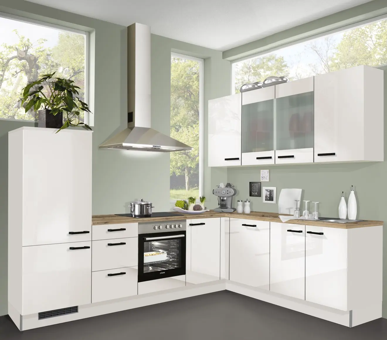 Winkelküche pino PN215 Magnolienweiß