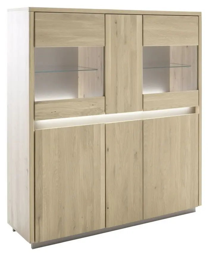 Highboard Spiekeroog Kristalleiche teilmassiv