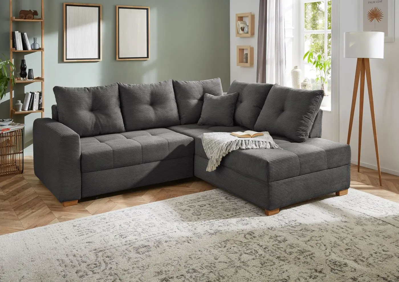 Wohnlandschaft Heidelberg Cord grau