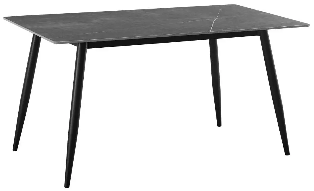 Esstisch Madrid mit Marmoroptik in Schwarz