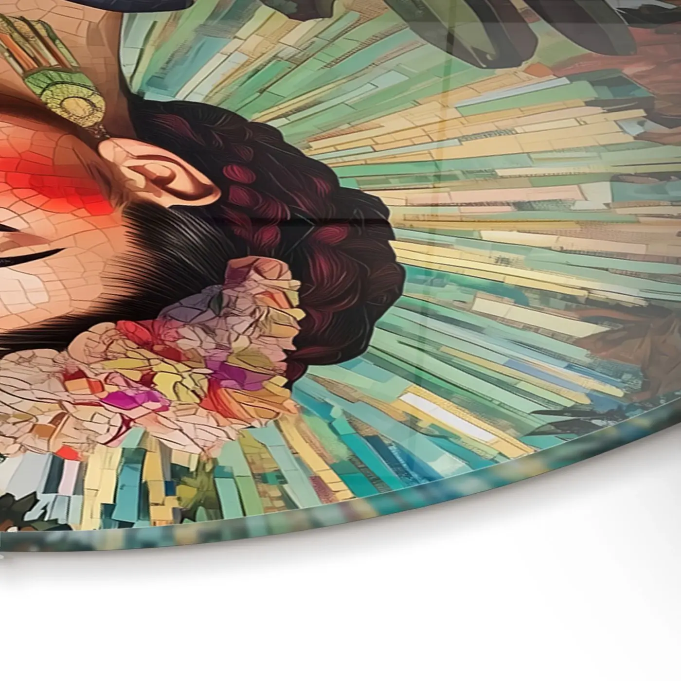 Glasbild gebogen Jardin de Frida 70 x 100 cm