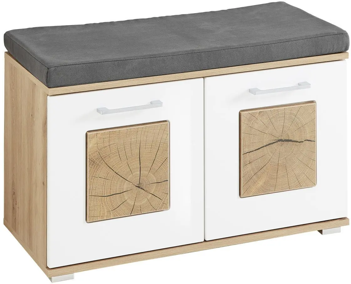 Garderobenbank mit Kissen Fun Artisan Eiche / weiß