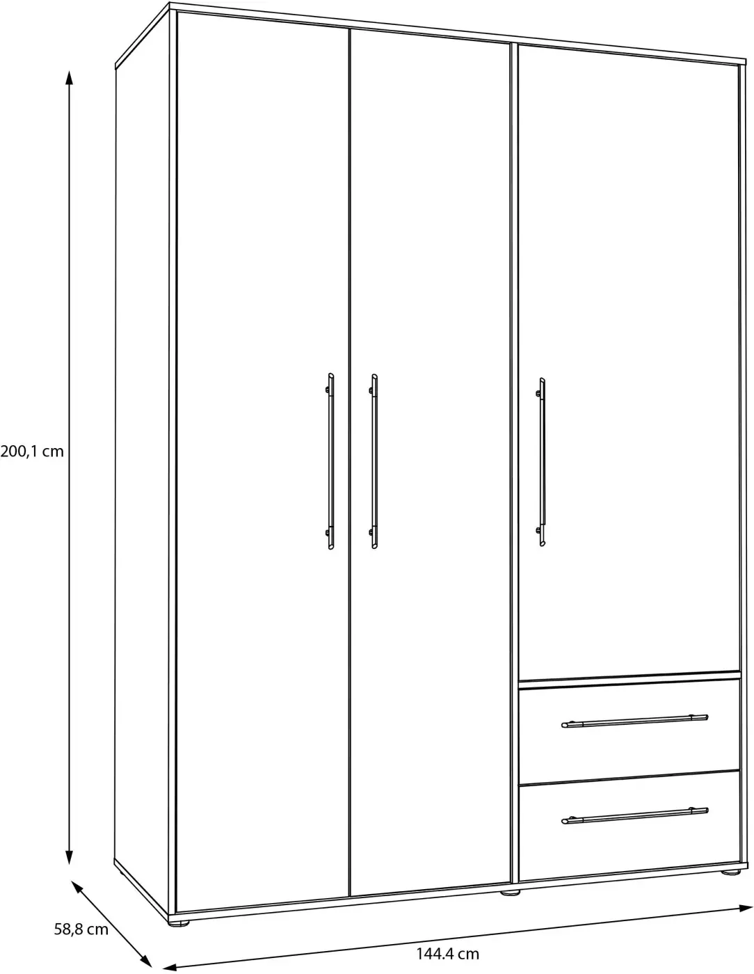 Drehtürenschrank Mokkaris 3-türig Artisan Eiche/weiß