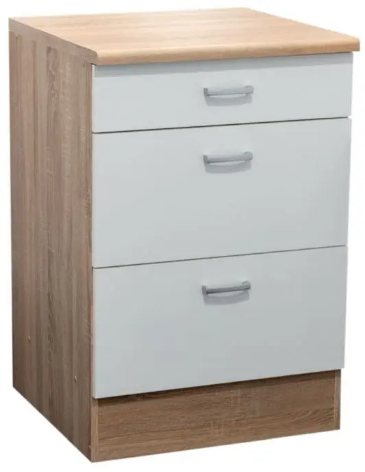 Unterschrank Andy 60 cm Sonoma Eiche/weiß