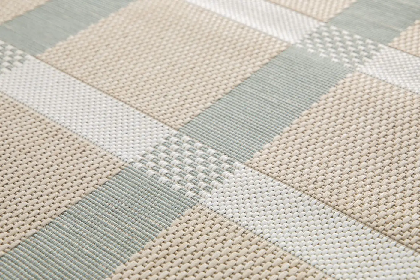 Teppich Re_Fresh 80 x 150 cm beige mit Karomuster