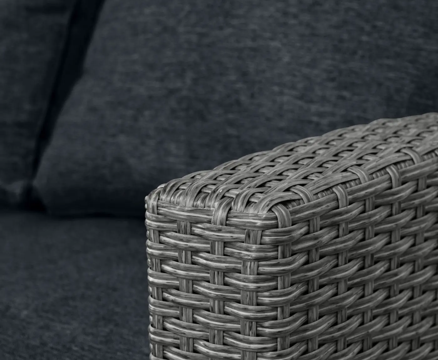 Outdoor-Sitzgruppe mit Tisch schwarz