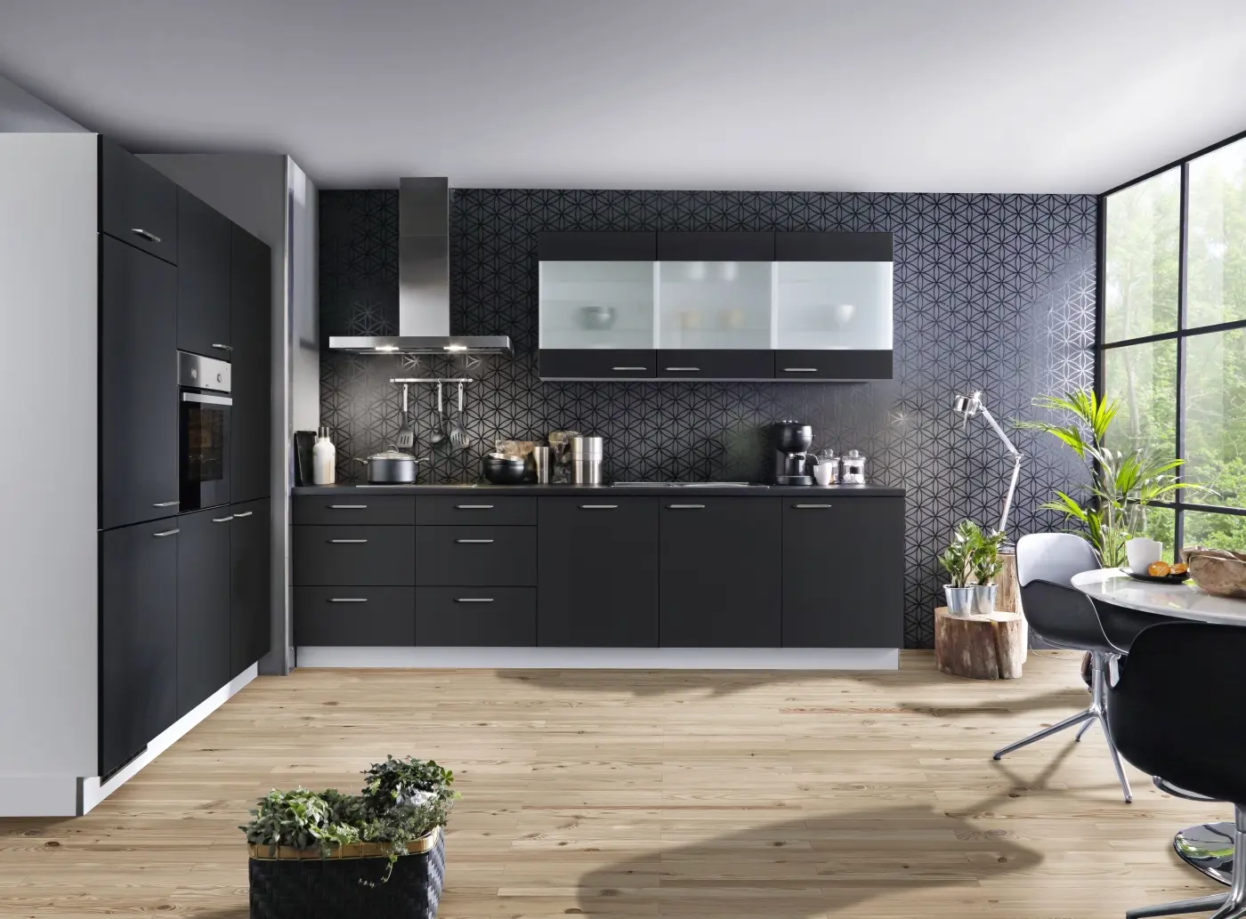 Küchenkombination Express Clean schwarz supermatt