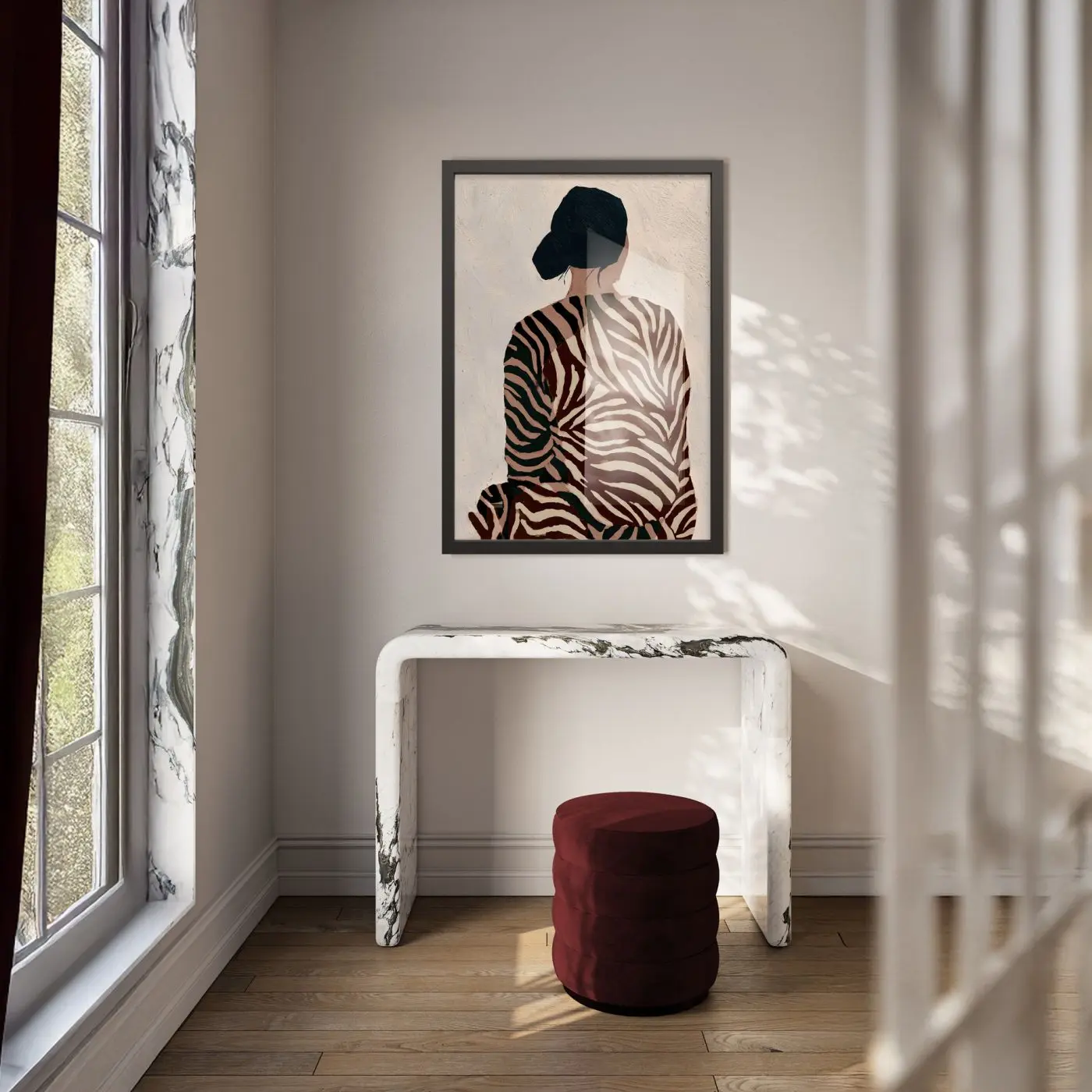 Bild gerahmt Striped Robe 50 x 70 cm