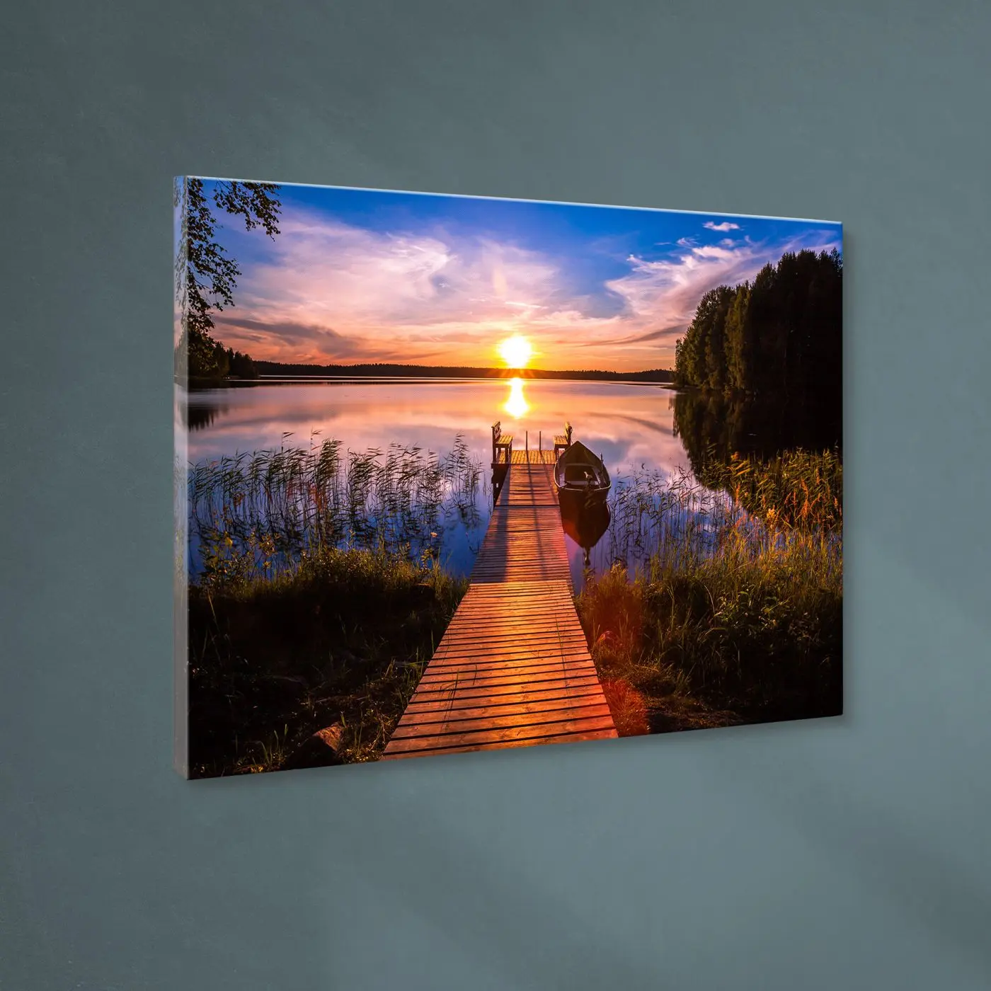 Leindwandbild Sunset Pier 85 x 113 cm