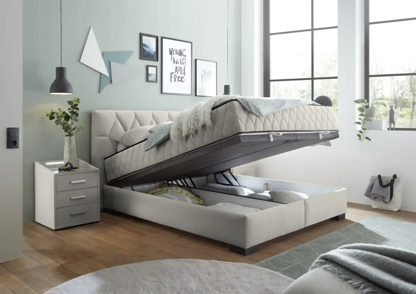 Boxbett Nagol B 180 x 200 cm beige 