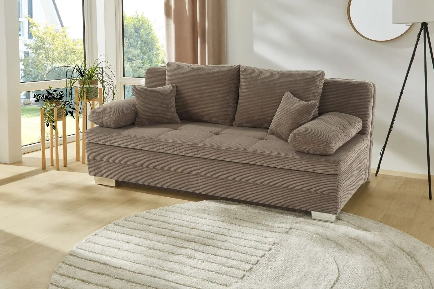 Dauerschläfersofa Lindau Cord taupe