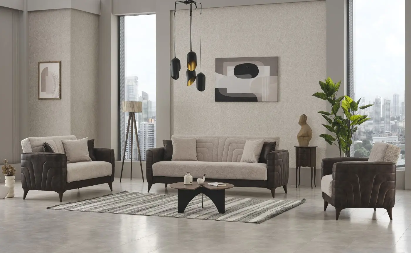 3-Sitzer Alaska braun / beige