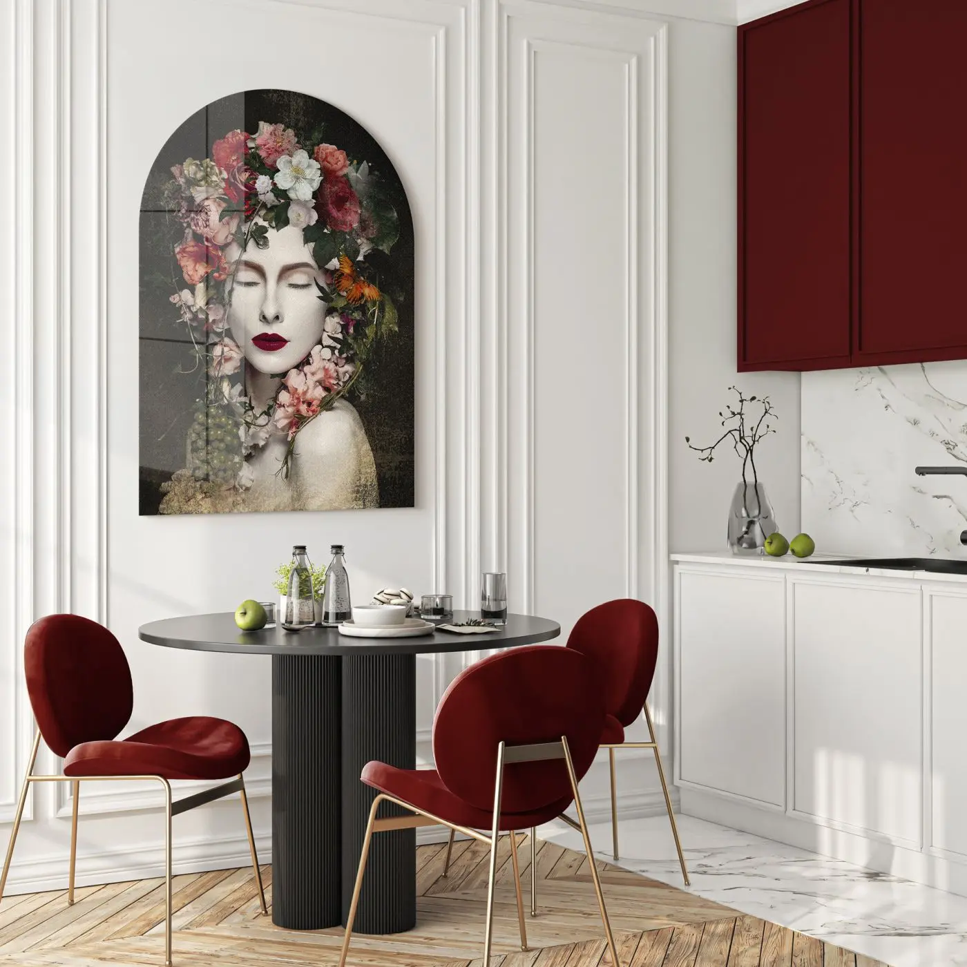 Glasbild gebogen Diana 70 x 100 cm