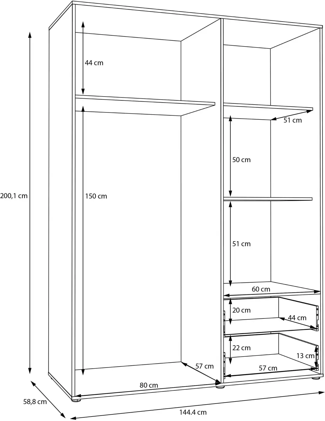 Drehtürenschrank Mokkaris 3-türig Artisan Eiche/weiß