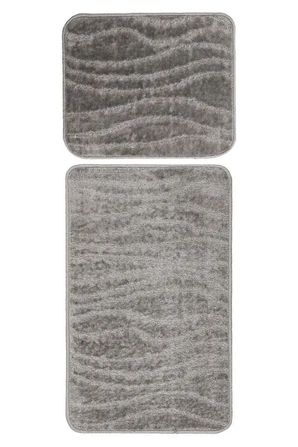 Badematte Bari 2-teilig 50 x 80 cm + 50 x 40 cm silber
