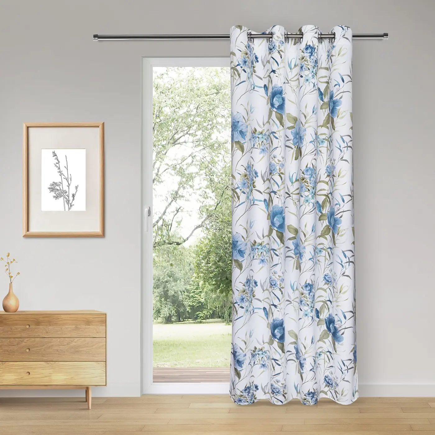 Ösenschal 140 x 245 cm blau/grün