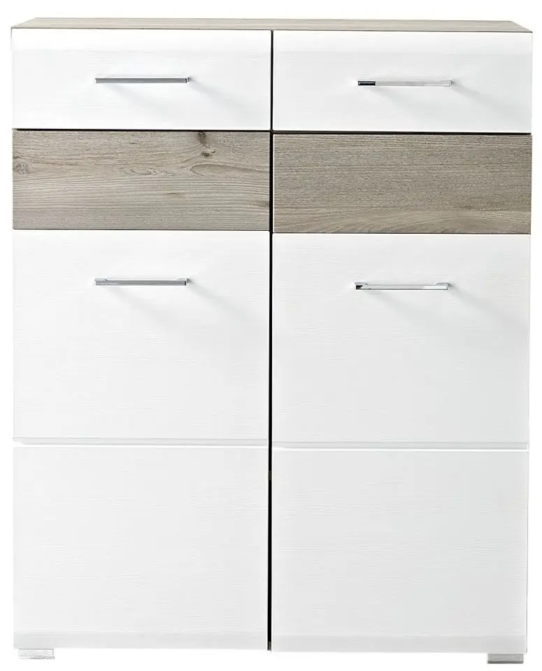 Schuhschrank Funny Silbereiche / weiß