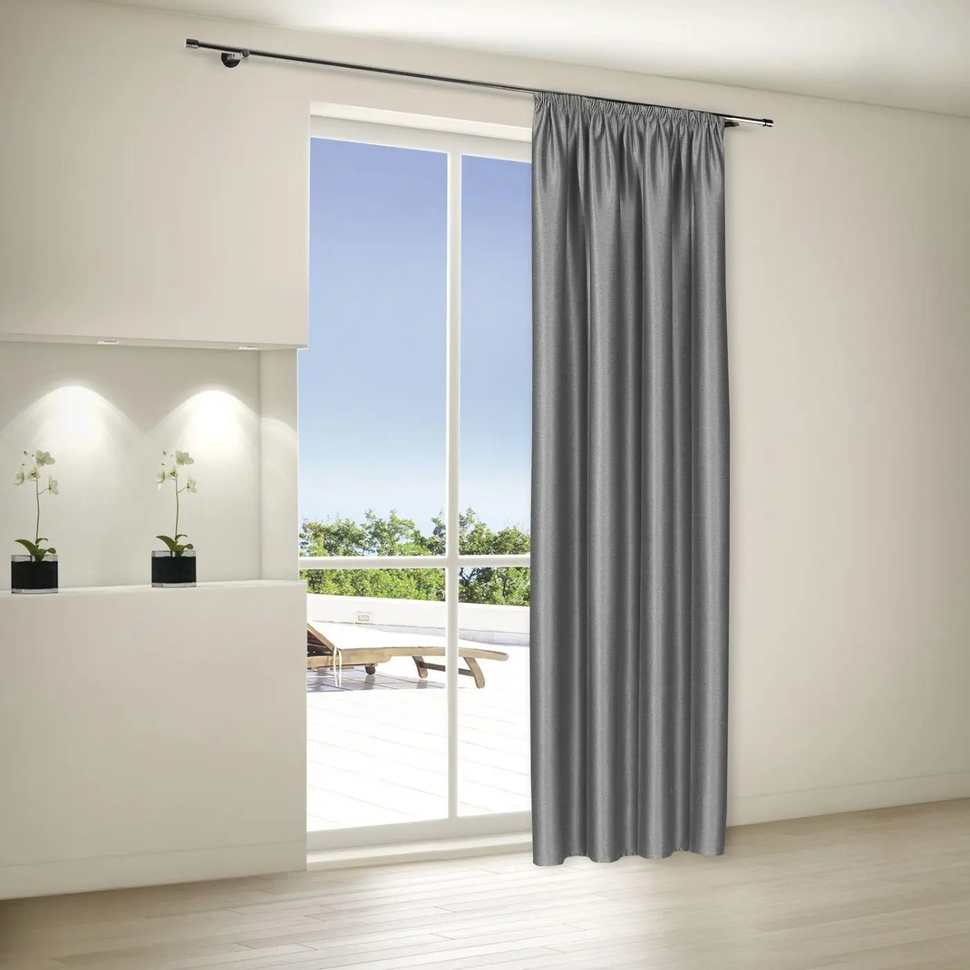 Kombigardine silbergrau 140 x 245 cm