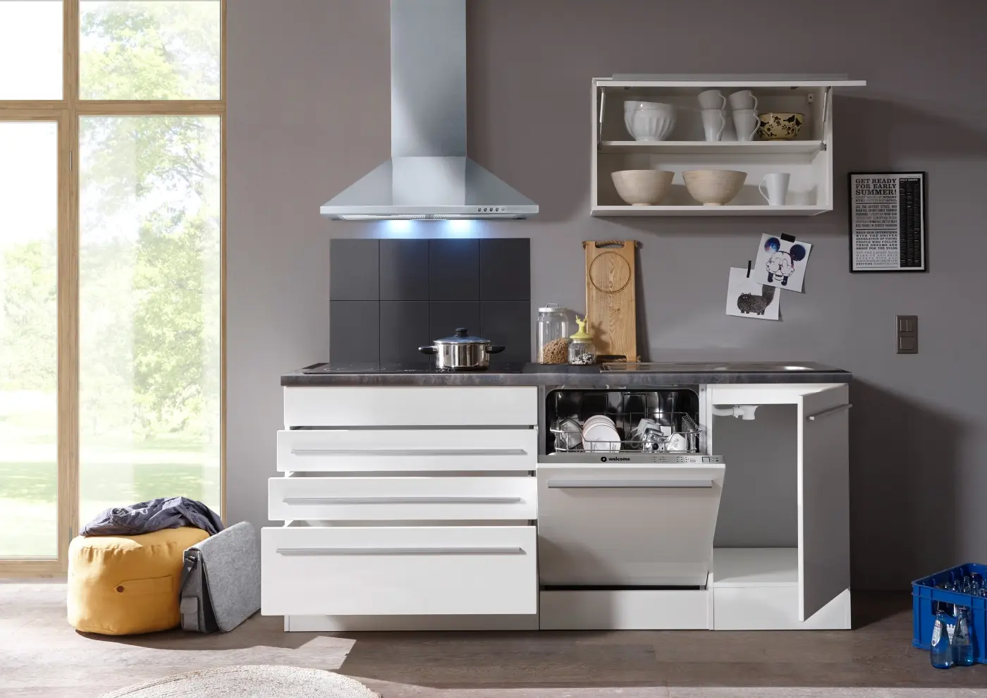 Küchenblock Jazz weiß mit E-Geräten