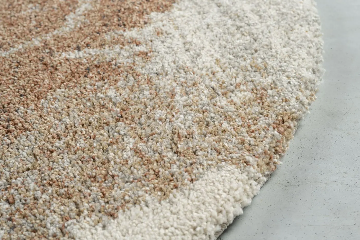 Teppich Mehari 160 cm weiß, braun rund