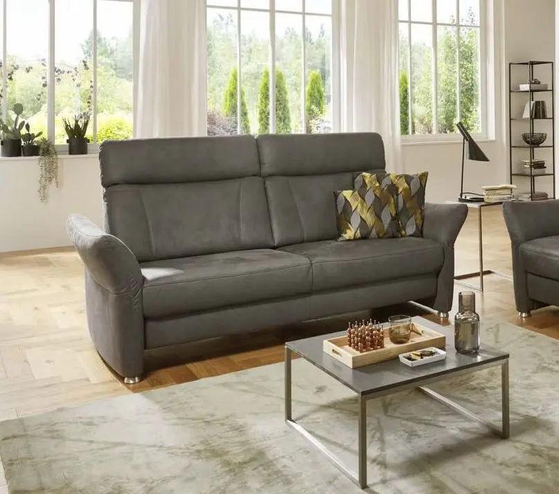 2,5-Sitzer couchliebe. PP-PF24014 anthrazit mit Zusatzfunktionen breit