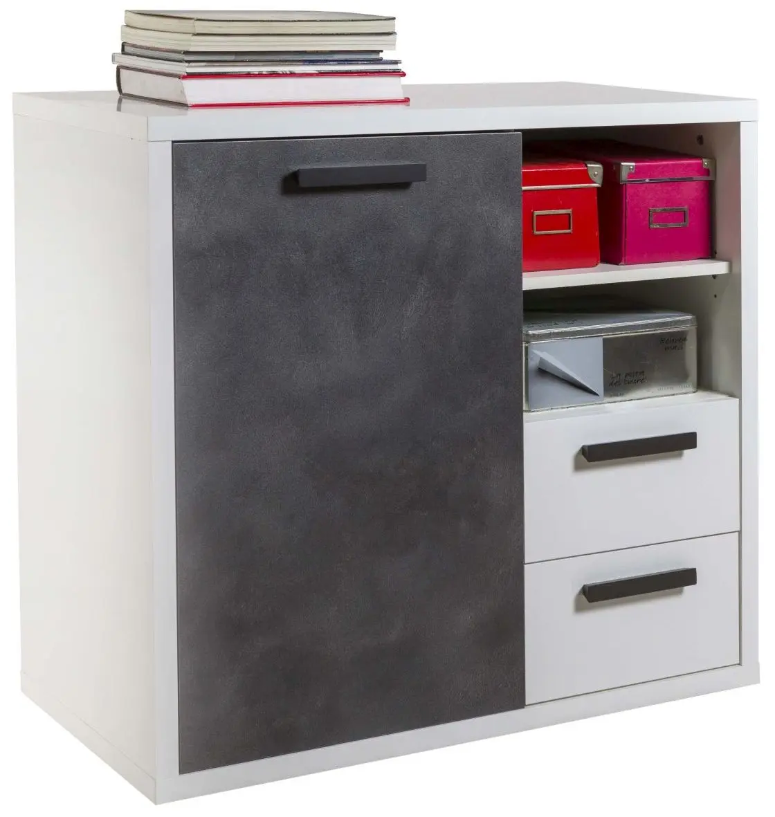 Kommode Velata weiß / schwarz