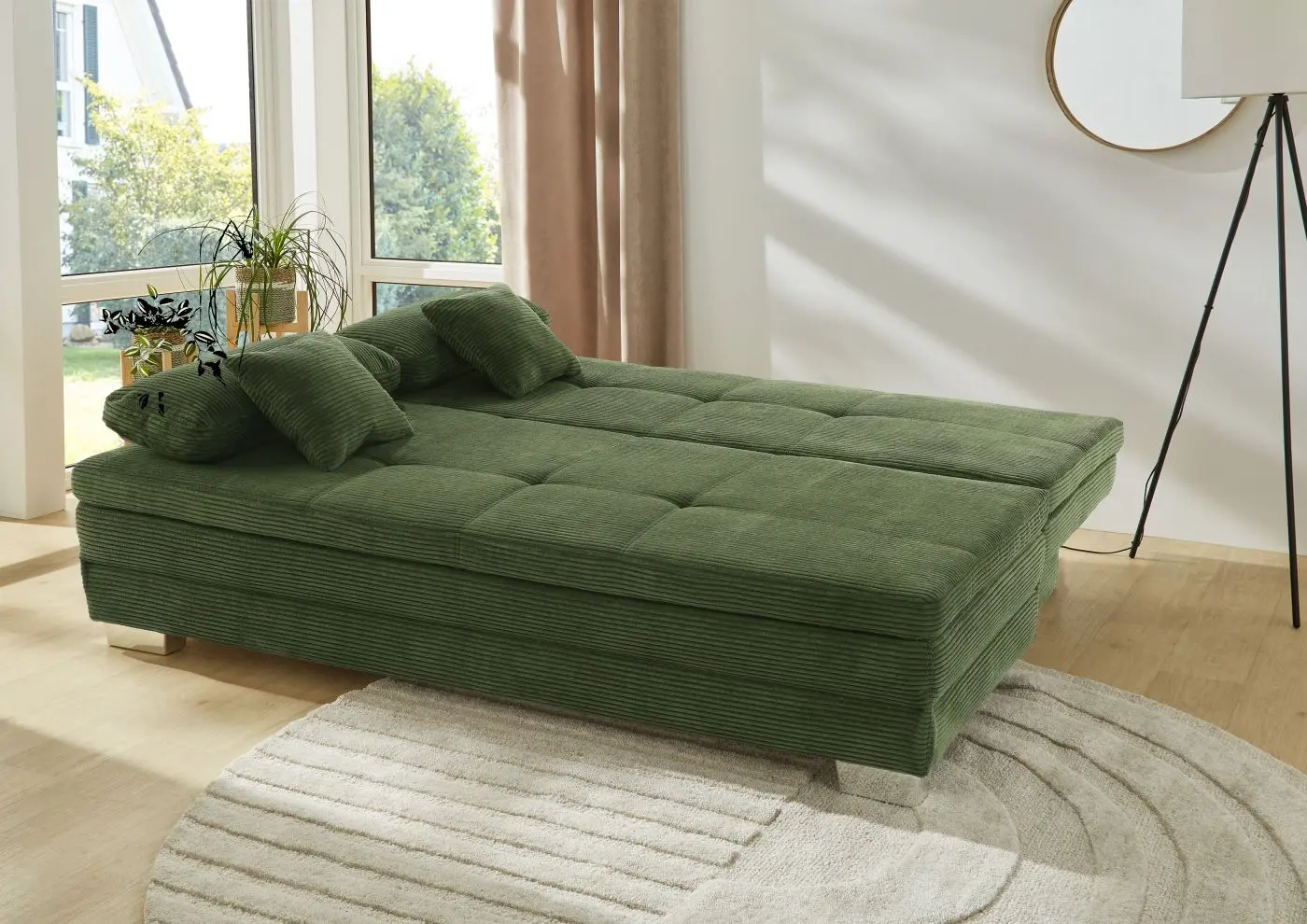 Dauerschläfersofa Lindau Cord grün