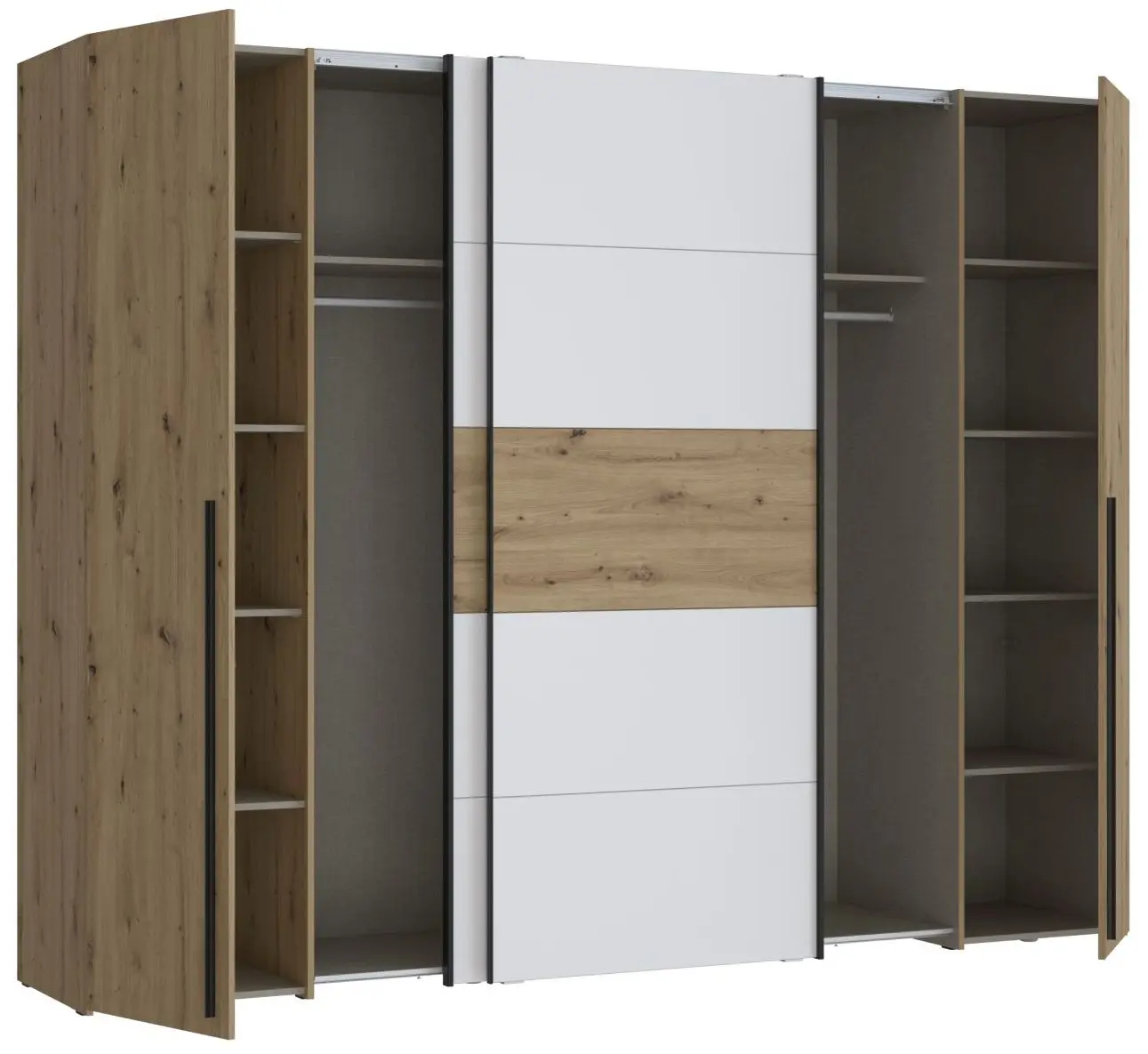 Dreh-/Schwebetürenschrank Narago 4-türig 